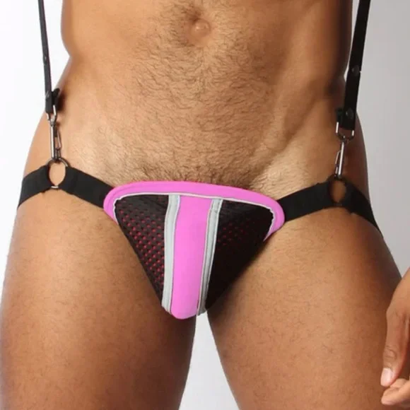 CELLBLOCK 13 FULL SET Pink X-Back Mesh Jock Pouch AND Harness - Picture 8 of 9